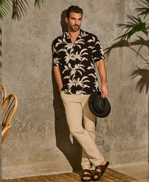 All-Over Tropical Print Shirt-Casual Shirts-Cubavera