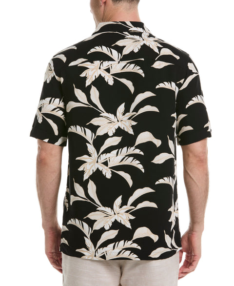 All-Over Tropical Print Shirt (Jet Black) 