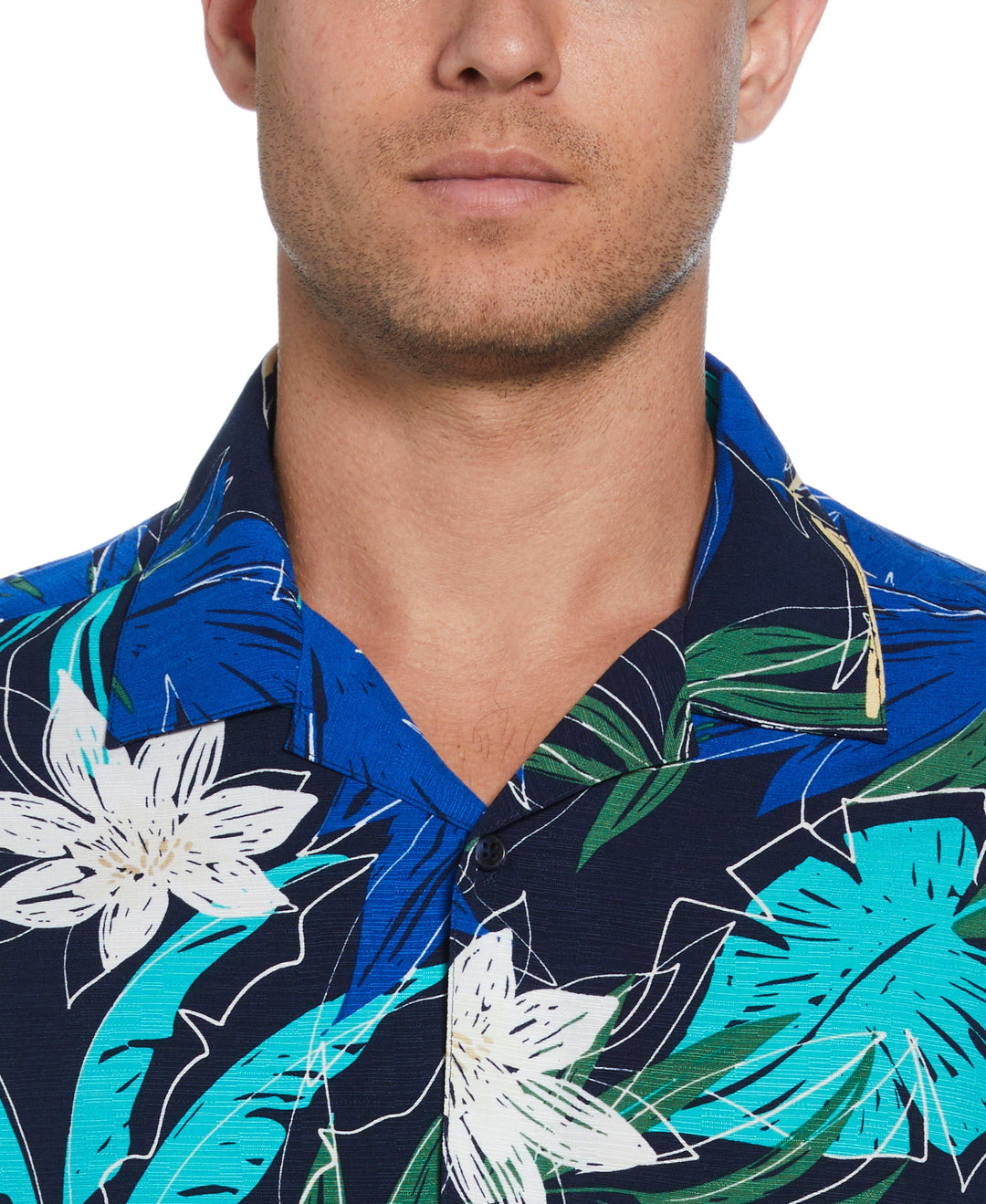 All-over Tropical Print Shirt (Dress Blues) 