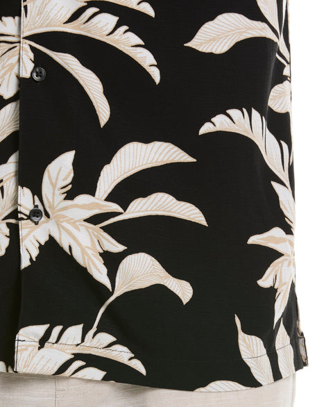 All-Over Tropical Print Shirt (Jet Black) 