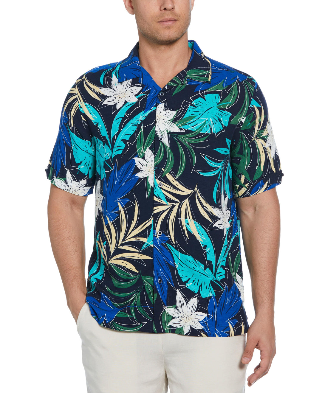 All-over Tropical Print Shirt (Dress Blues) 