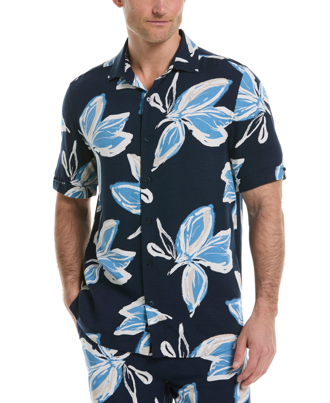 All-Over Tropical Print Shirt (Dress Blues) 