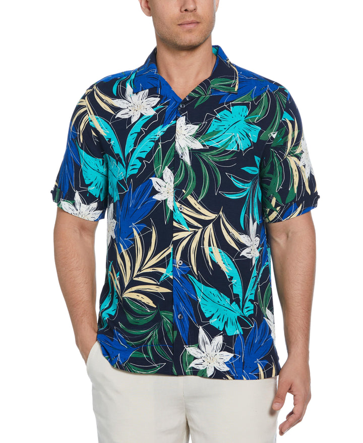 All-over Tropical Print Shirt (Dress Blues) 