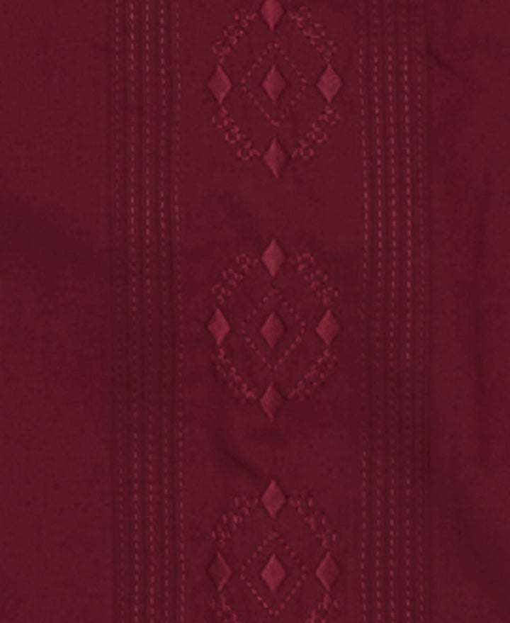 Camp Collar Guayabera Shirt (Cabernet) 