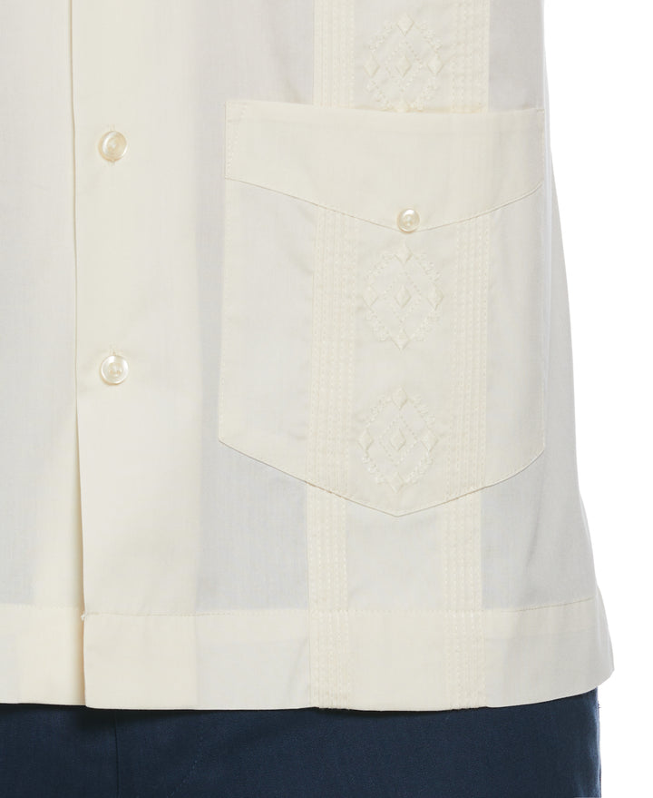 Camp Collar Guayabera Shirt (Ivory) 
