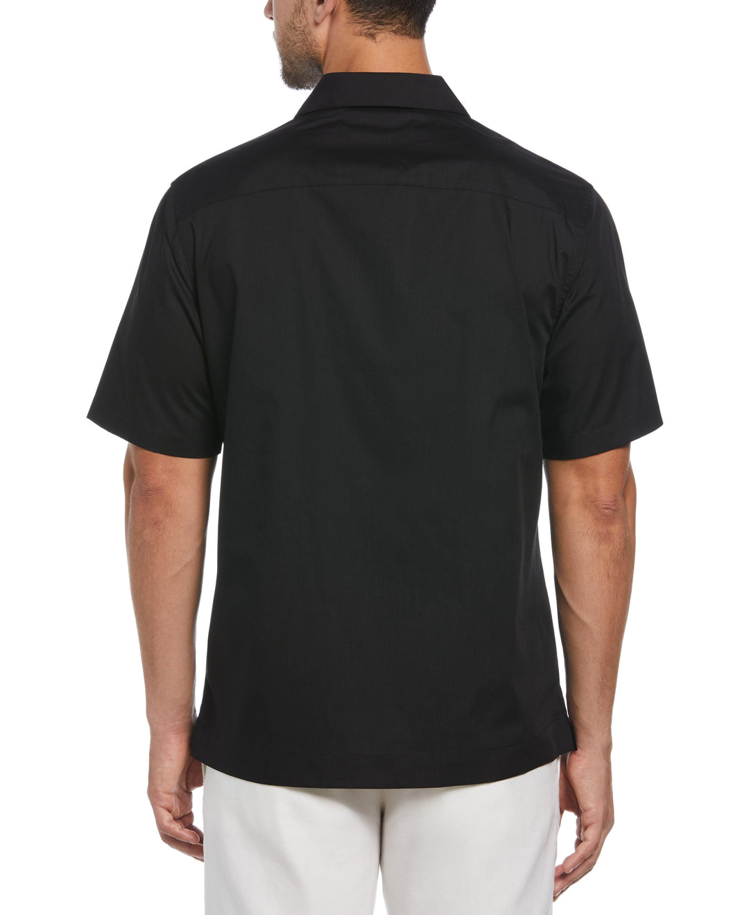 Camp Collar Guayabera Shirt (Black) 