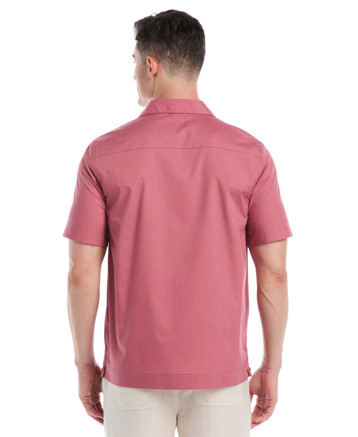 Big & Tall Poplin Guayabera Shirt (Mauvewood) 