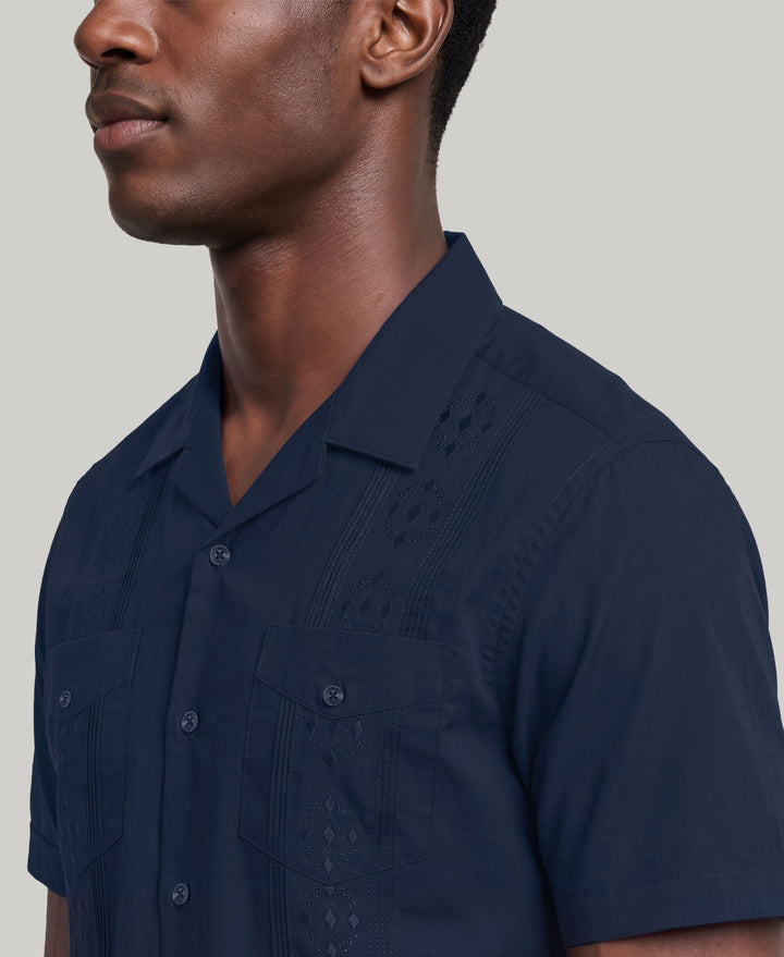 Camp Collar Guayabera Shirt (Pageant Blue) 