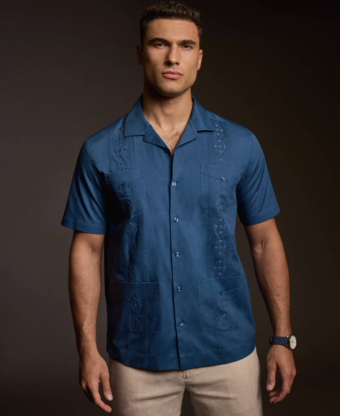Authentic Embroidered Guayabera Shirt-Guayaberas-Cubavera