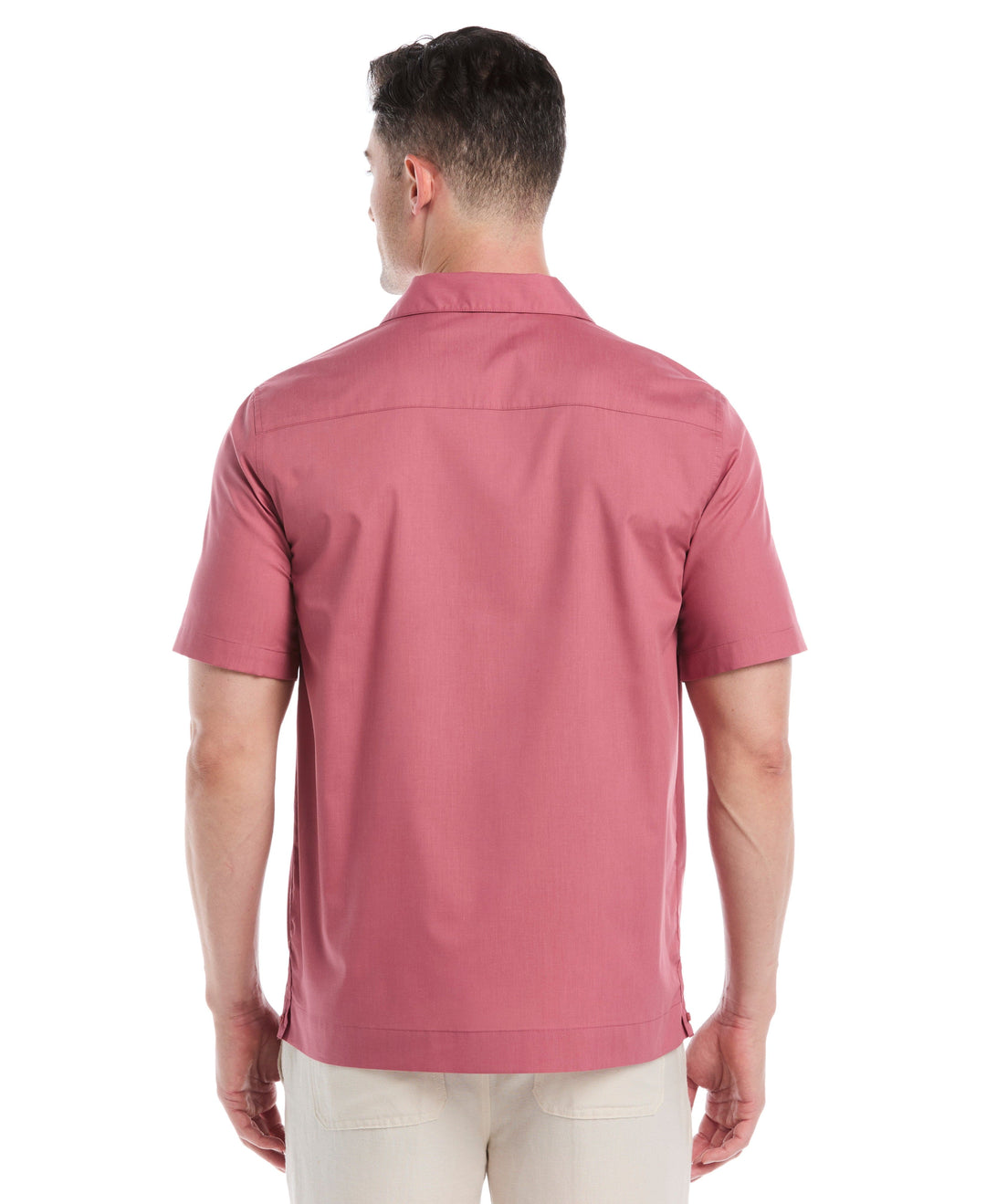 Big & Tall Poplin Guayabera Shirt (Mauvewood) 