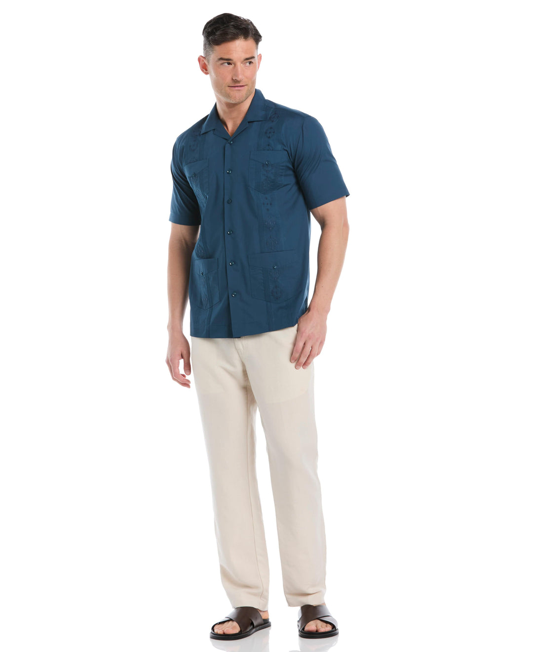 Big & Tall Poplin Guayabera Shirt (Deep Dive) 