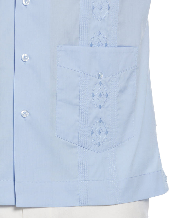 Big & Tall Poplin Guayabera Shirt (Blue Bell) 