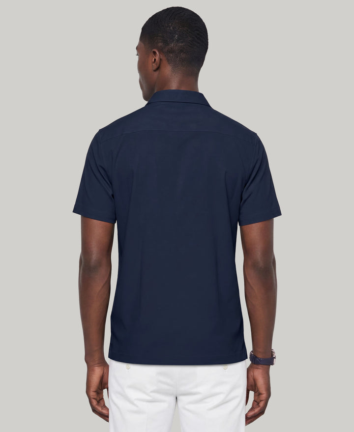 Camp Collar Guayabera Shirt (Pageant Blue) 
