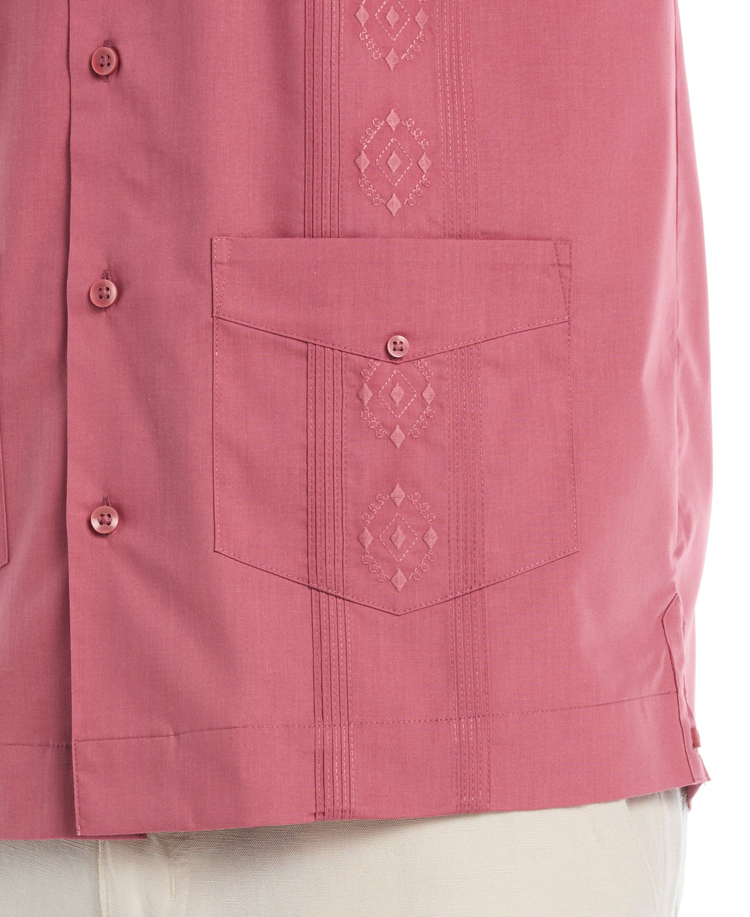 Big & Tall Poplin Guayabera Shirt (Mauvewood) 