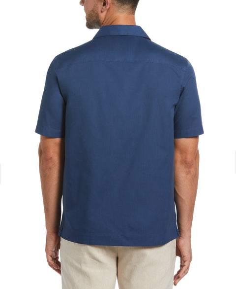 Authentic Embroidered Guayabera Shirt (Ensign Blue) 