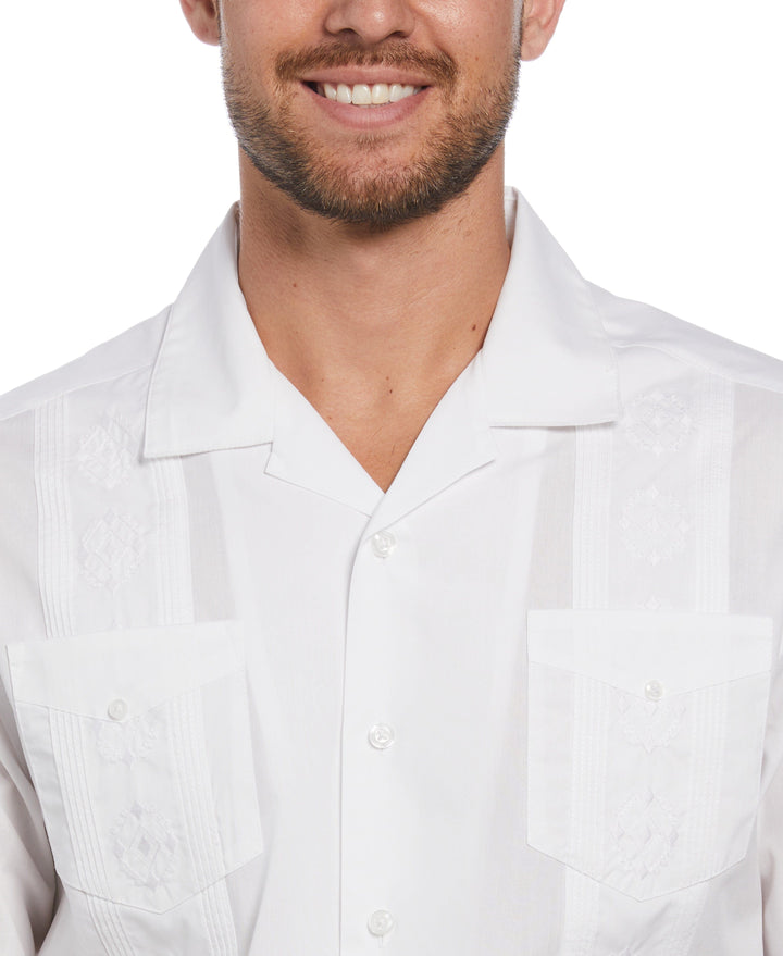 Camp Collar Guayabera Shirt (Pure White) 