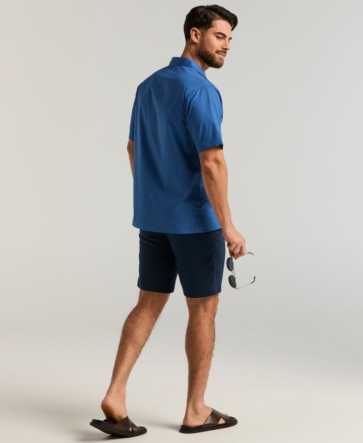 Camp Collar Guayabera Shirt (Delft) 