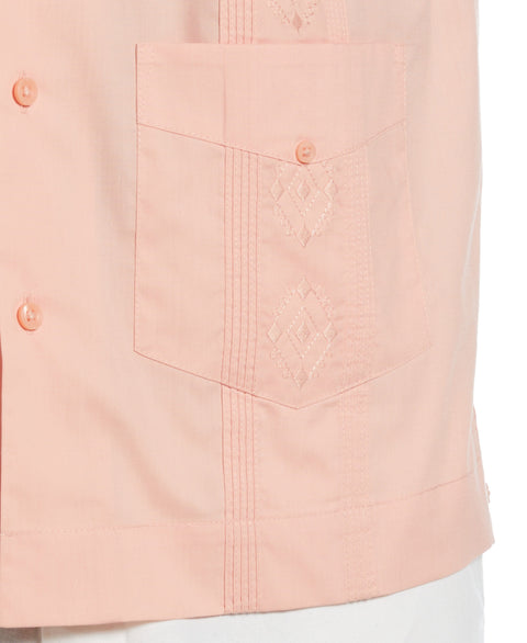 Authentic Embroidered Guayabera Shirt (Coral Cloud) 