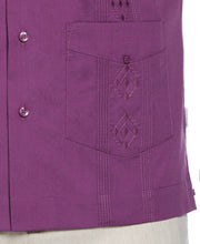 Embroidered Camp Collar Guayabera Shirt (Sunset Purple) 