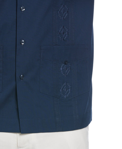 Embroidered Camp Collar Guayabera Shirt (Titan) 