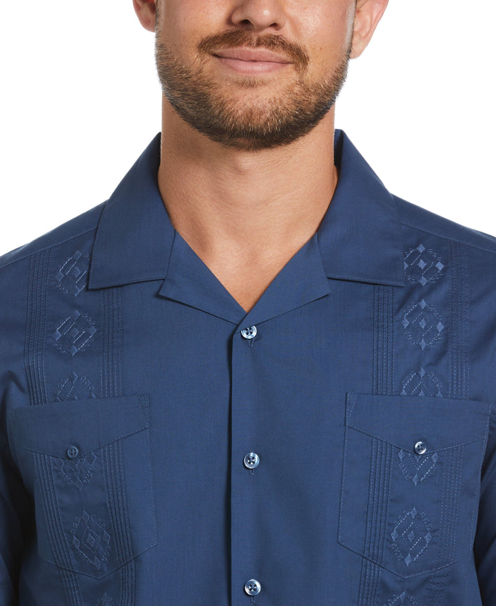 Camp Collar Guayabera Shirt (Ensign Blue) 