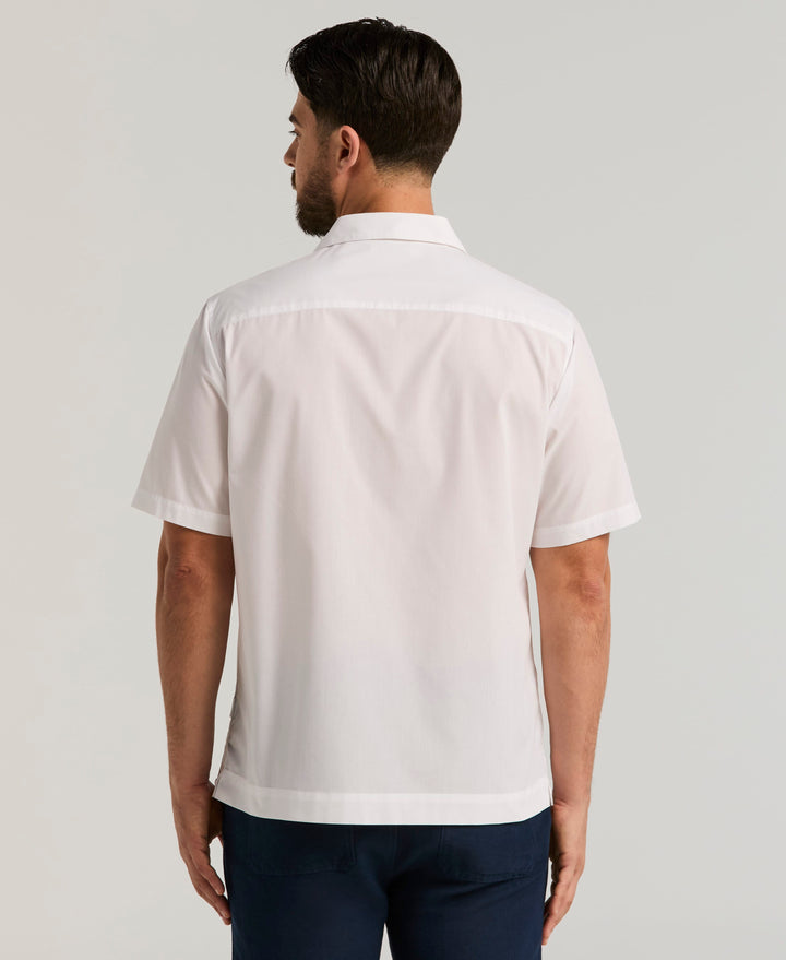 Camp Collar Guayabera Shirt (Pure White) 
