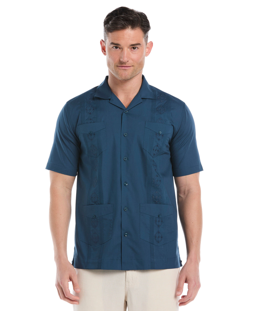 Camp Collar Guayabera Shirt (Deep Dive) 