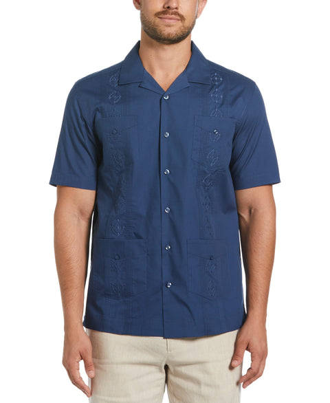 Authentic Embroidered Guayabera Shirt (Ensign Blue) 