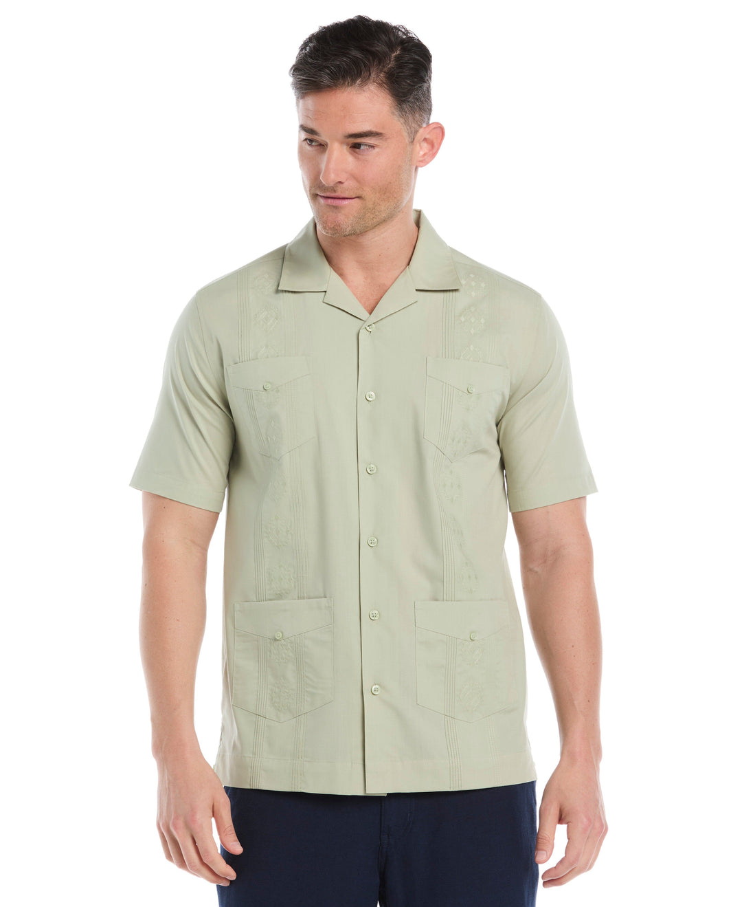 Big & Tall Poplin Guayabera Shirt (Reseda) 