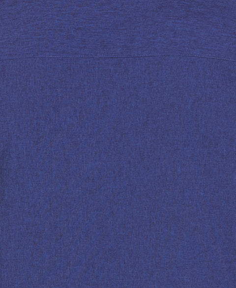 Big and Tall Geo Embroidered Panel Chambray Shirt (Skipper Blue) 