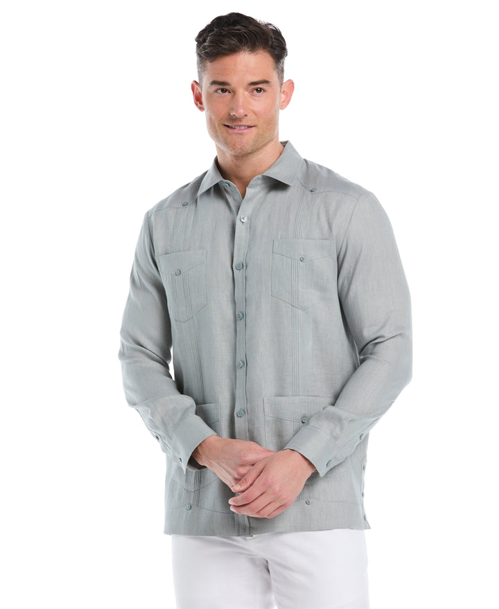 Big & Tall Linen Guayabera Shirt (Abyss) 