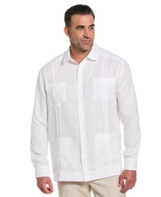 Big & Tall 100% Linen Classic Guayabera Shirt - Long Sleeve-Guayaberas-Bright White-2XLT-Cubavera