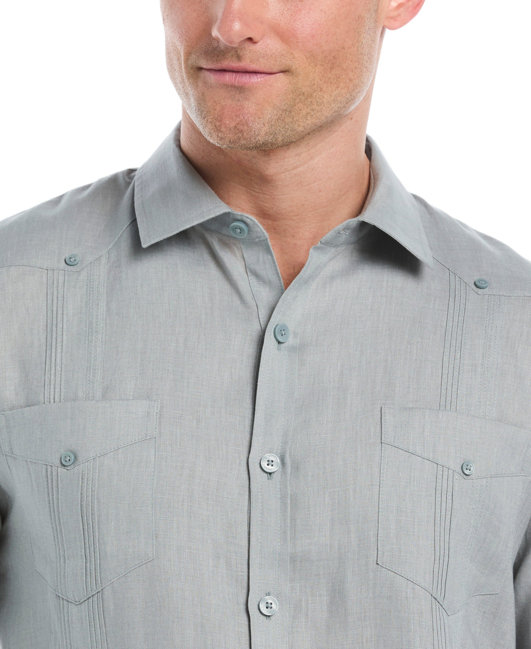Big & Tall Linen Guayabera Shirt (Abyss) 