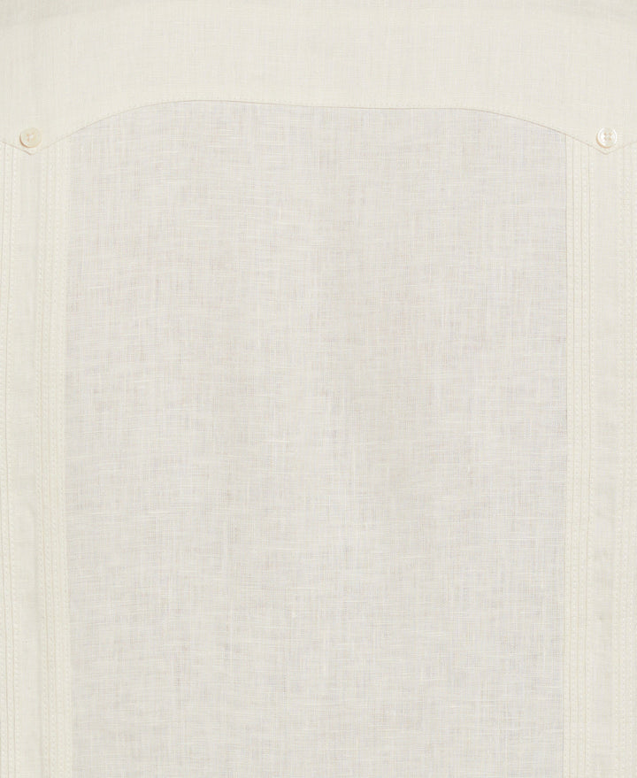Big & Tall Linen Guayabera Shirt (Whitecap Gray) 
