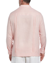 Big & Tall 100% Linen Classic Guayabera Shirt - Long Sleeve (Silver Pink) 