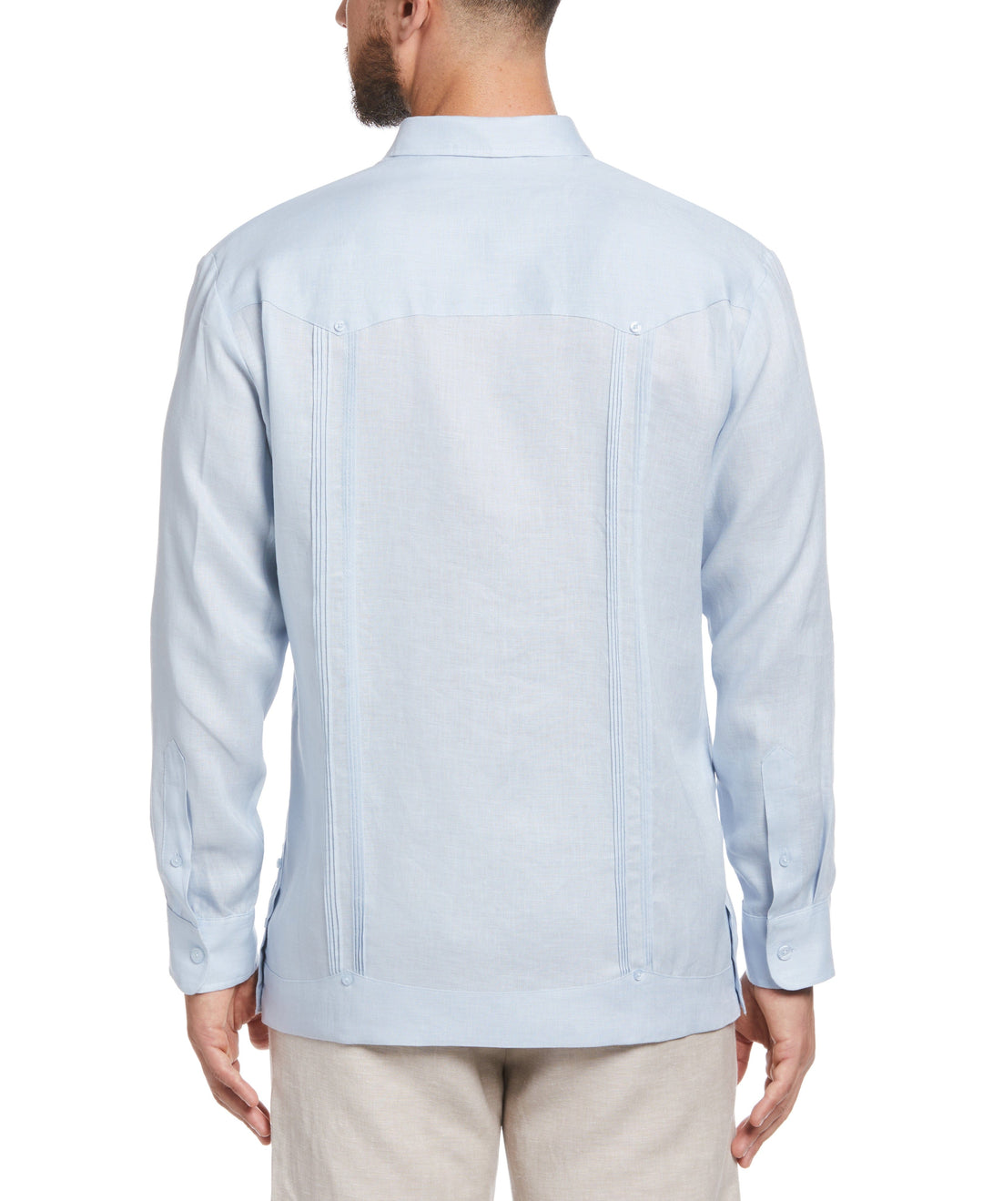 Big & Tall Linen Guayabera Shirt (Cashmere Blue) 