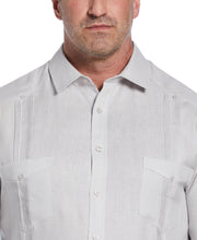 Big & Tall 100% Linen Classic Guayabera Shirt - Long Sleeve (Micro Chip) 