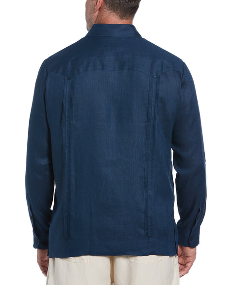 Big & Tall 100% Linen Classic Guayabera Shirt - Long Sleeve (Titan) 