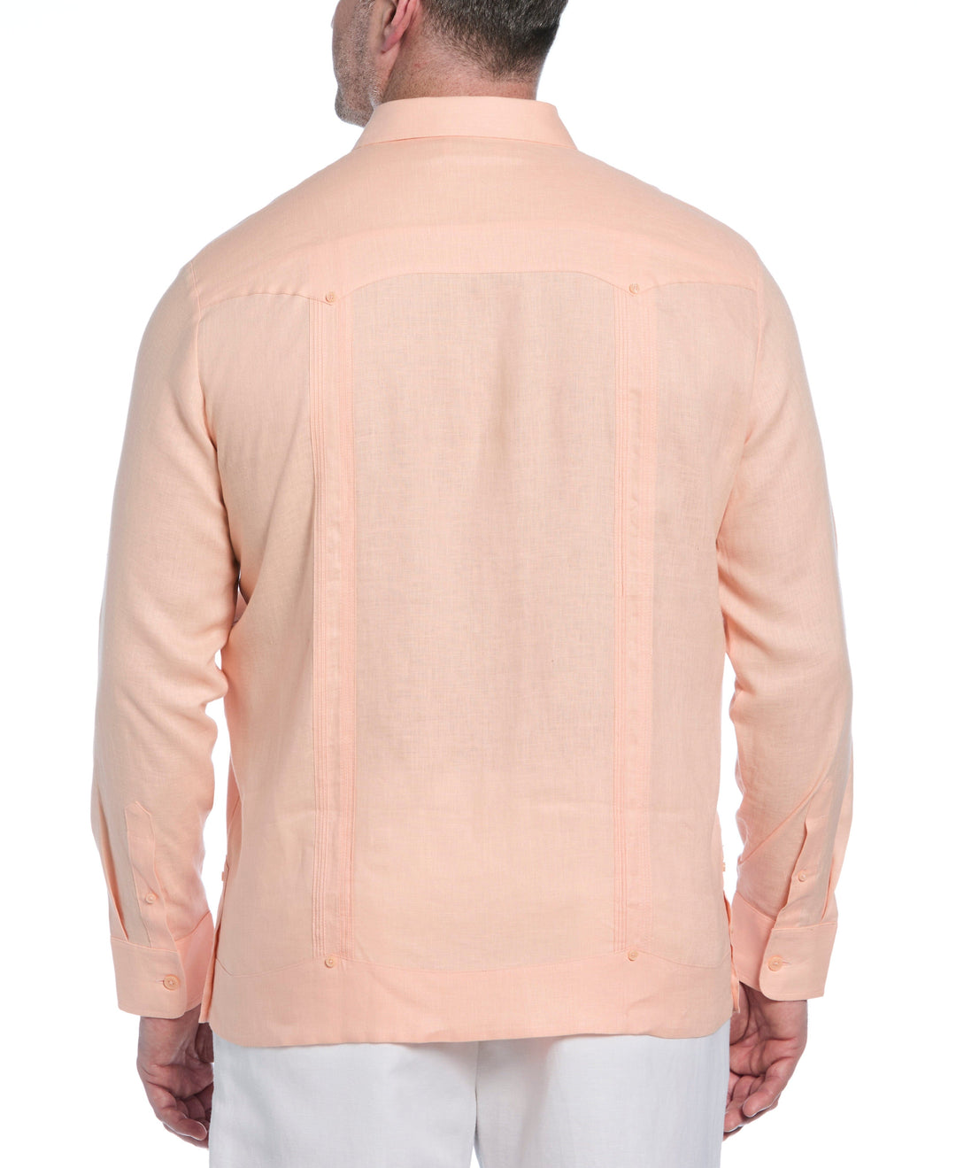 Big & Tall Linen Guayabera Shirt (Peach Parfait) 