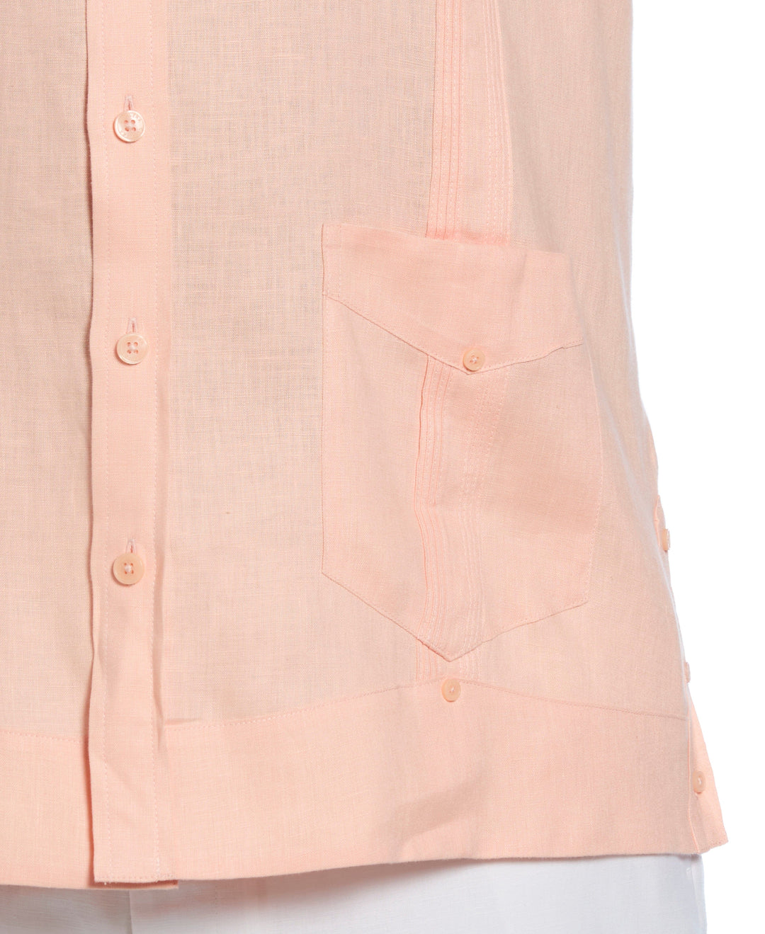 Big & Tall Linen Guayabera Shirt (Peach Parfait) 