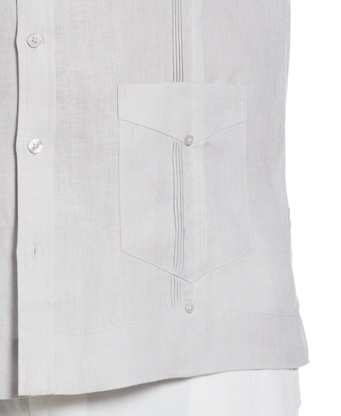 Big & Tall 100% Linen Classic Guayabera Shirt - Long Sleeve (Micro Chip) 
