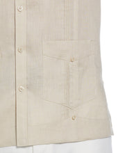 Big and Tall 100% Linen Long Sleeve 4 Pocket Guayabera (Natural Linen) 