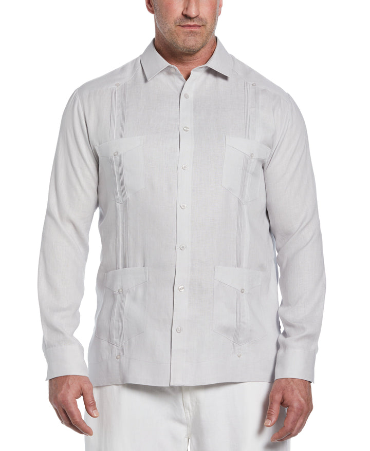 Big & Tall Linen Guayabera Shirt (Micro Chip) 