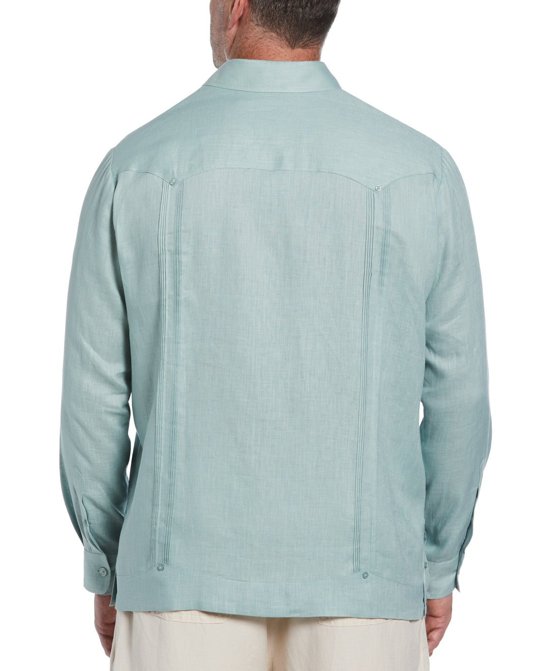 Big & Tall Linen Guayabera Shirt (Blue Surf) 