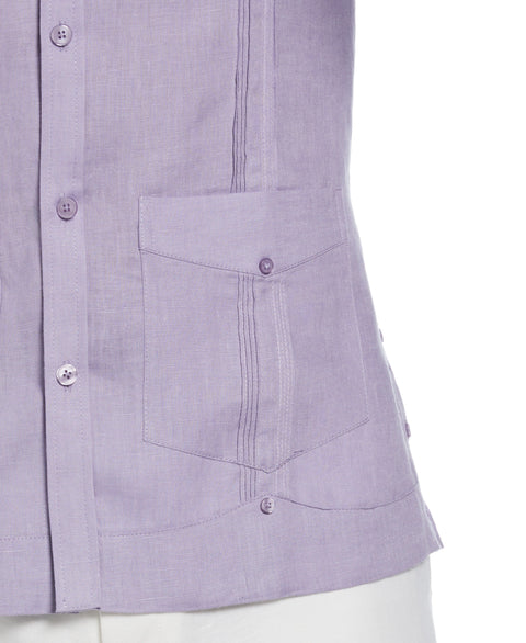 Big and Tall 100% Linen Long Sleeve 4 Pocket Guayabera (Heirloom Lilac) 