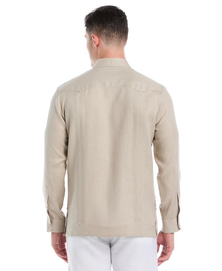 Big & Tall Linen Guayabera Shirt (Island Fossil) 