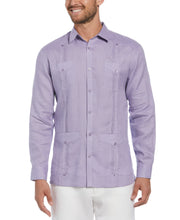 Big and Tall 100% Linen Long Sleeve 4 Pocket Guayabera (Heirloom Lilac) 