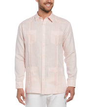 Big and Tall 100% Linen Long Sleeve 4 Pocket Guayabera (Pink Dogwood) 