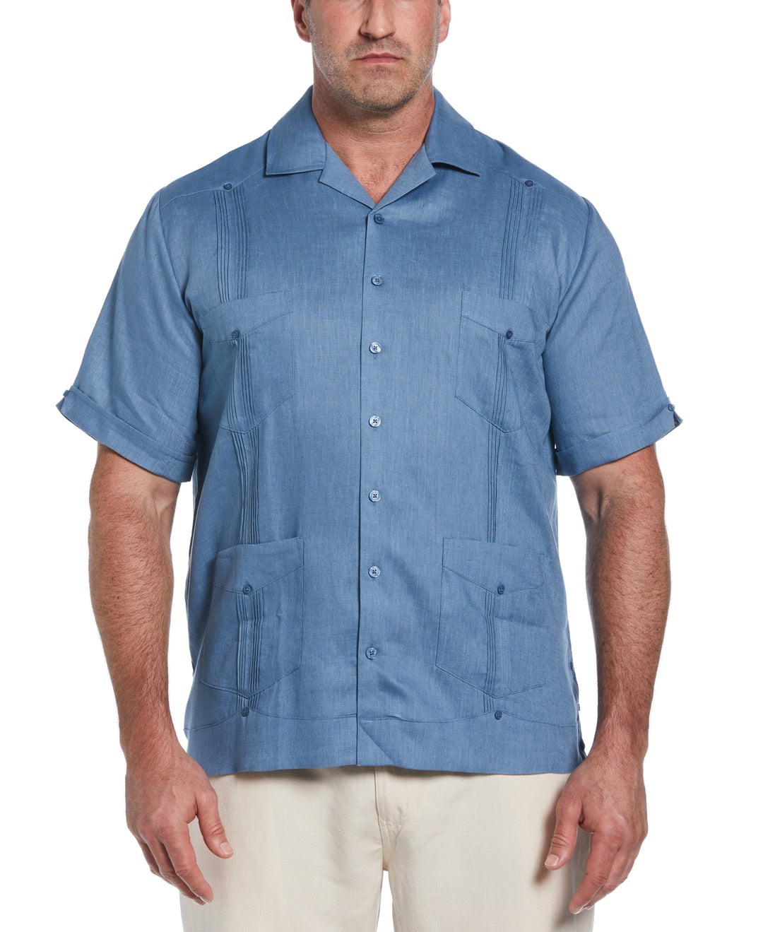 Linen Guayabera Shirt (Captains Blue) 