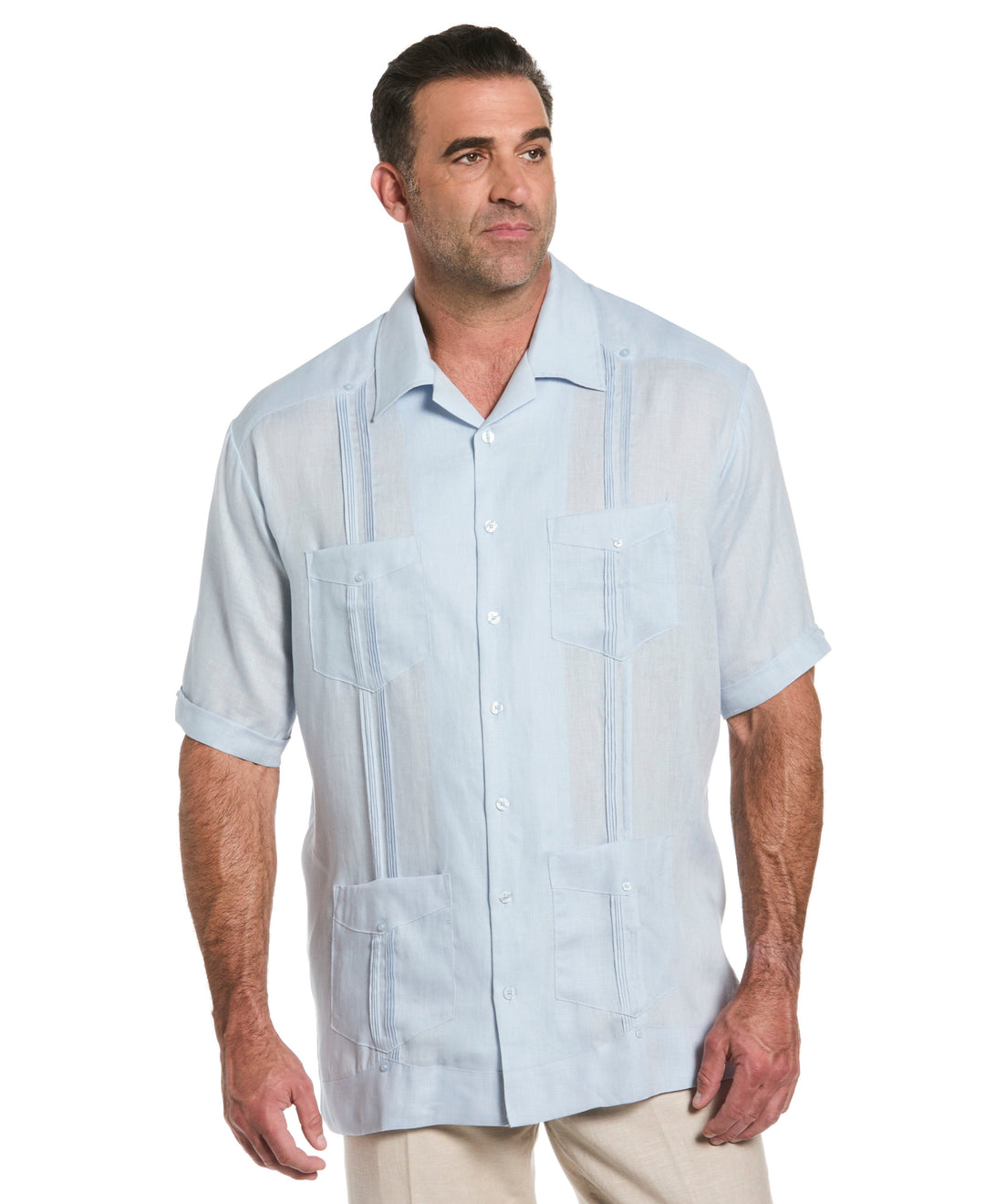 Linen Guayabera Shirt (Cashmere Blue) 